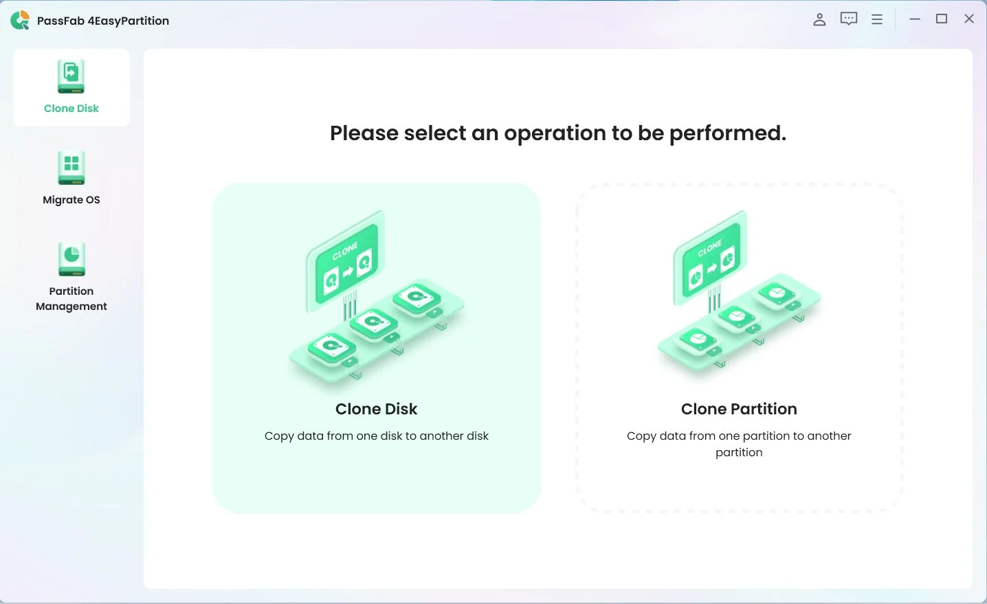 ext: Image of Step 1 of using PassFab 4EasyPartition