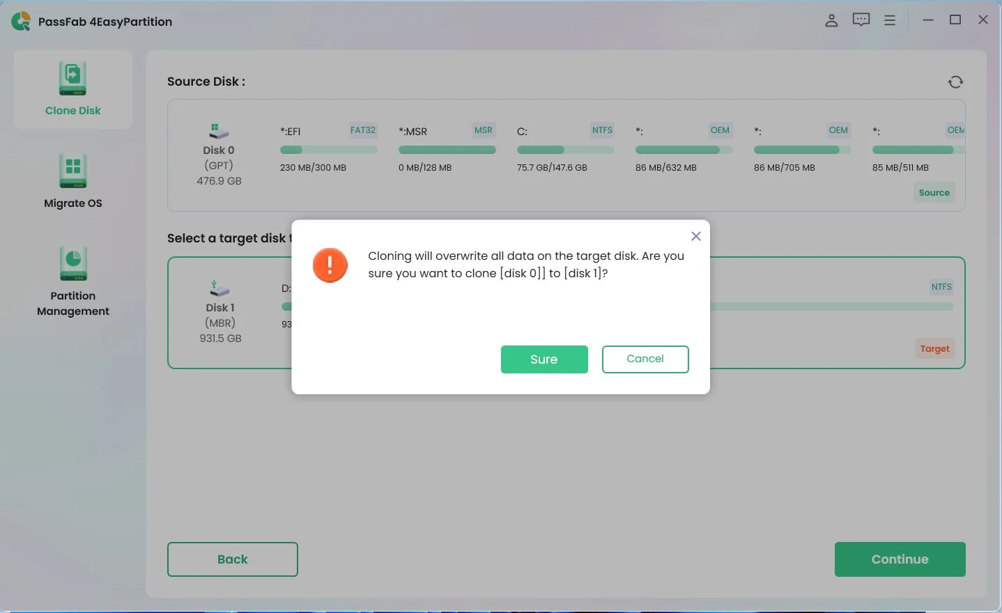 ext: Image of Step 3 of using PassFab 4EasyPartition