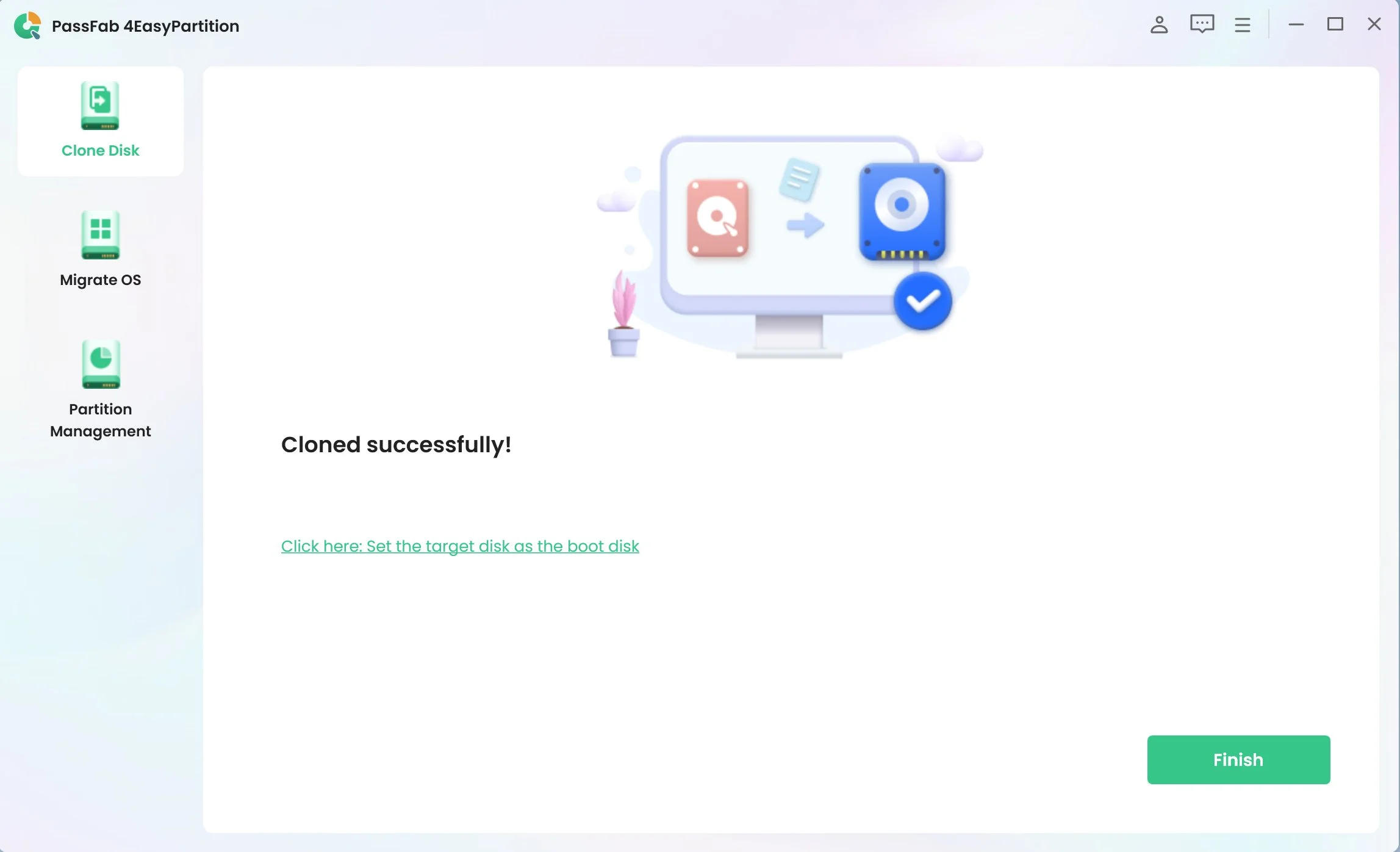 ext: Image of last step of using PassFab 4EasyPartition
